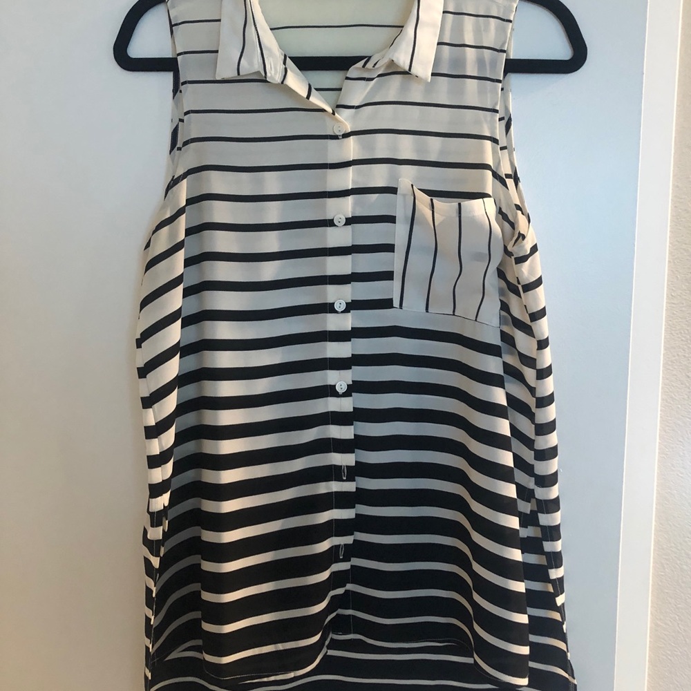 Black and white striped Lush brand tank blouse